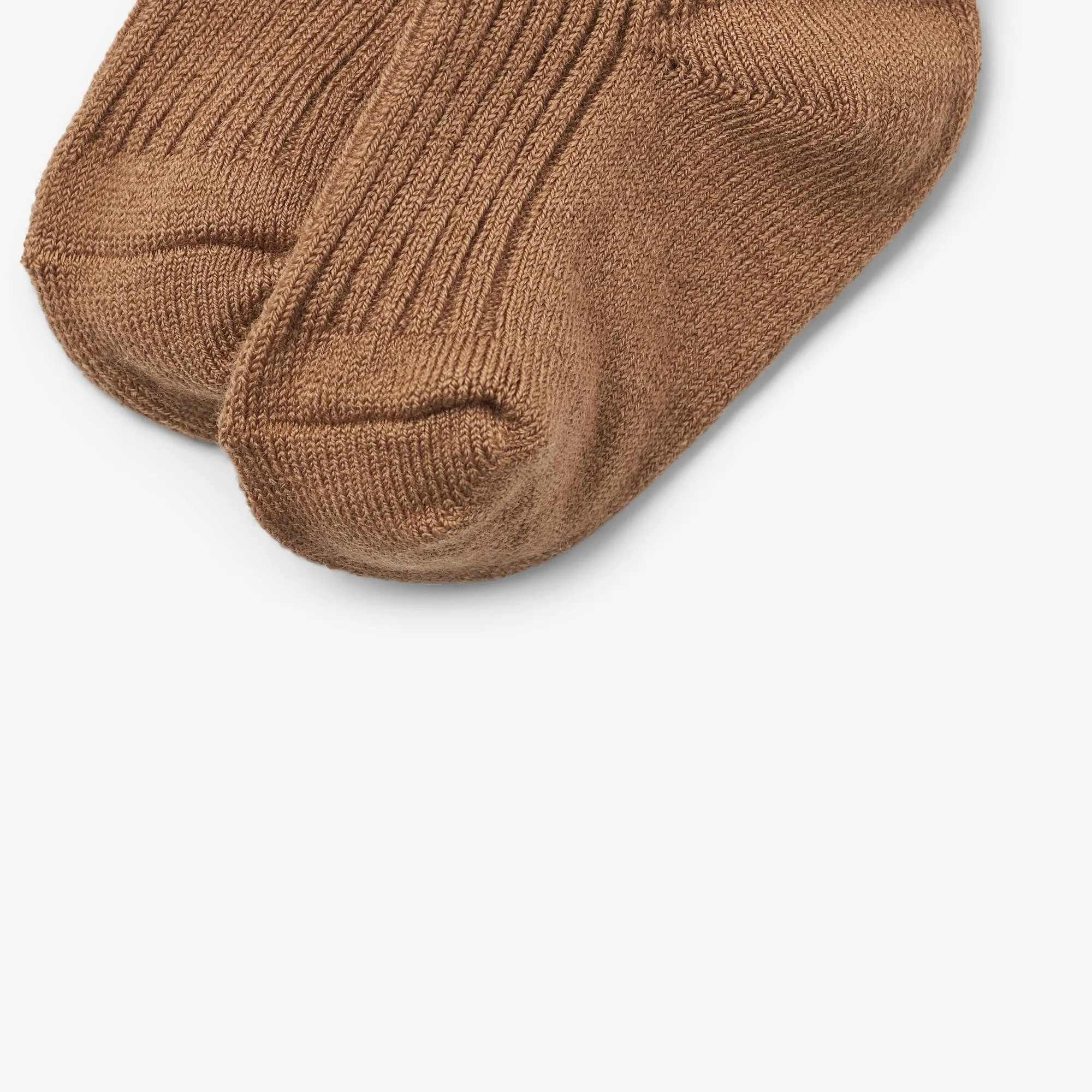 2 pk Wool Rib Socks Ziggy - caramel