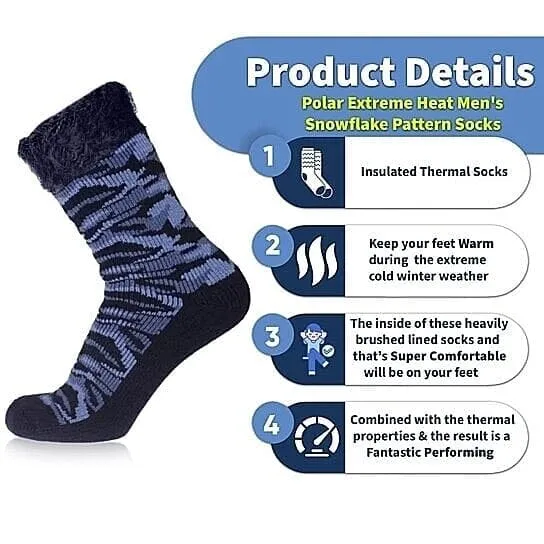 3-Pairs: Men's Insulated Thermal Soft Winter Warm Crew Socks