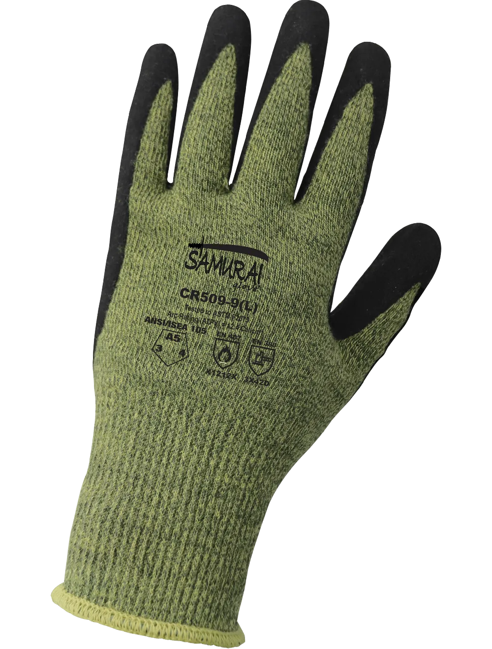 ANSI A5 Samurai Glove Cut, Abrasion, Puncture, and Flame-Resistant Arc-Flash Gloves with a Mach Finish Neoprene Bi-Polymer Coating - CR509