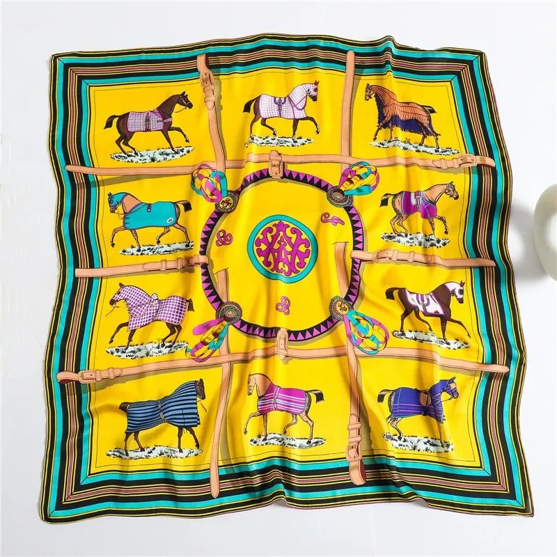 AWST Int'l Horses in Blankets Medallion Scarf