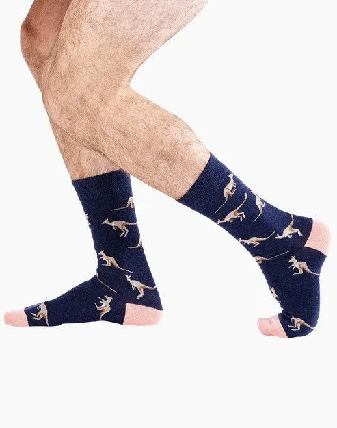 Bamboozld: Mens Kangaroo Bamboo Sock Navy