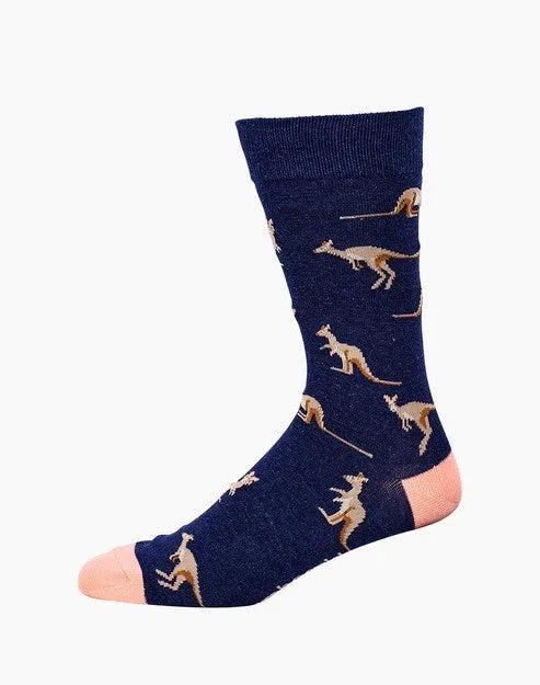 Bamboozld: Mens Kangaroo Bamboo Sock Navy