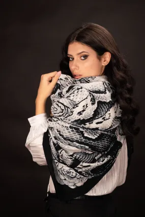 Bet and Malfie Christine Long Silk Foulard Scarf