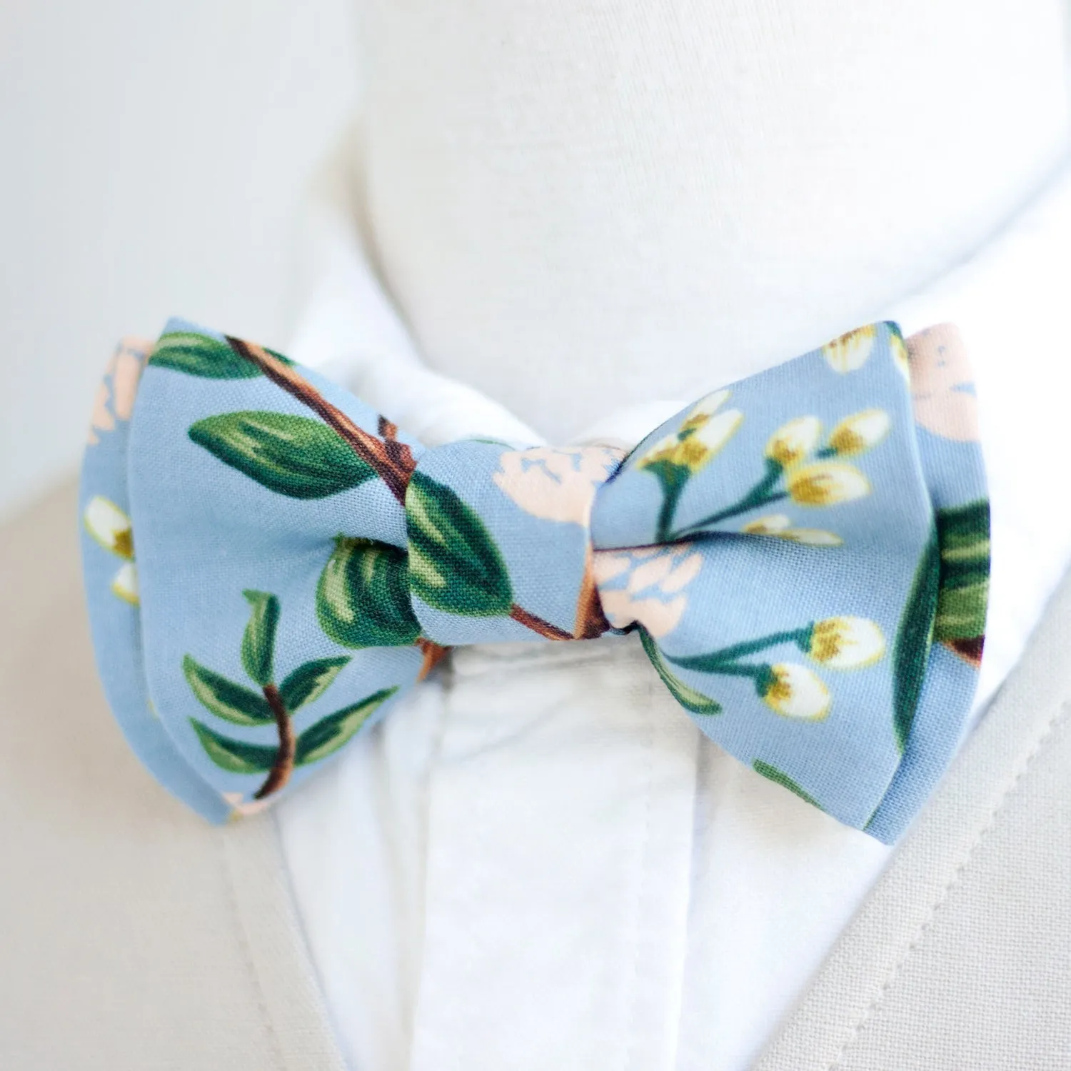 Boy's Necktie / Peonies In Dusty Blue