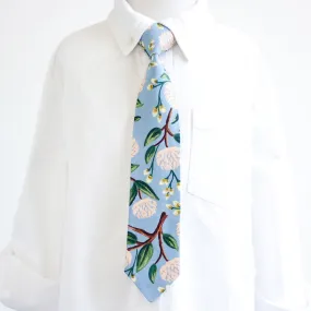 Boy's Necktie / Peonies In Dusty Blue