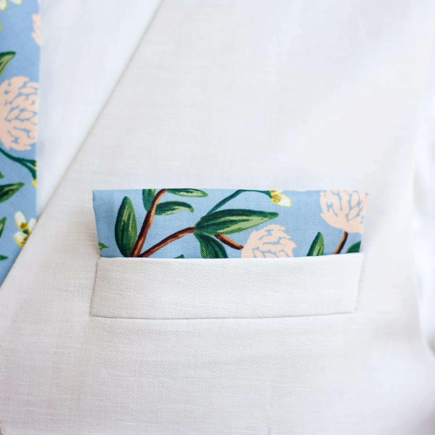 Boy's Necktie / Peonies In Dusty Blue