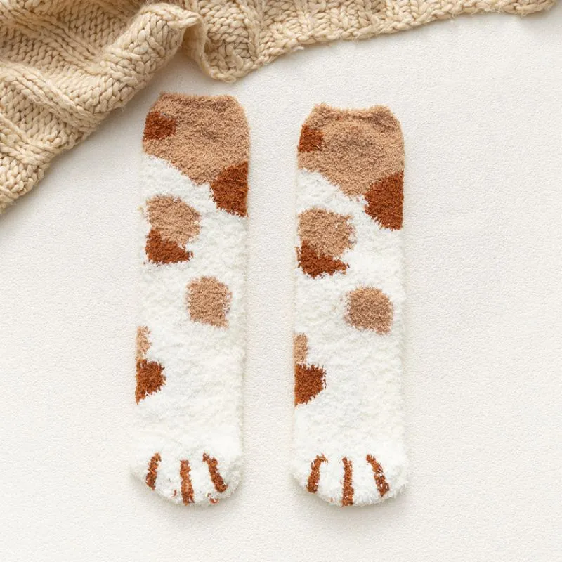 Cat Claw Coral Plush Socks - King Stone Brothers and Co™️