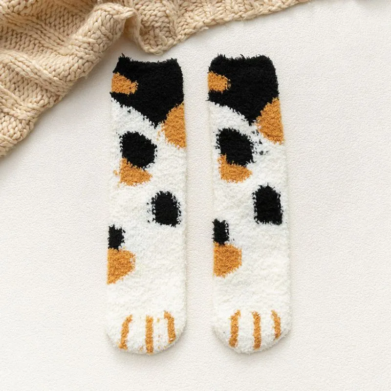 Cat Claw Coral Plush Socks - King Stone Brothers and Co™️