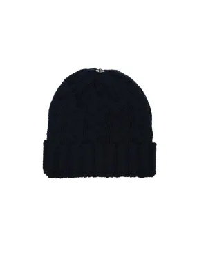 Charlie Cable Knit Hat - Midnight Navy