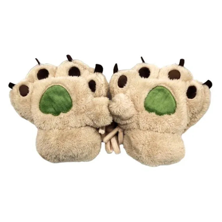 Cute Bear Claw Plush Warm Gloves