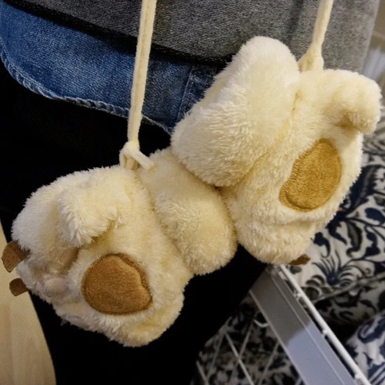 Cute Bear Claw Plush Warm Gloves