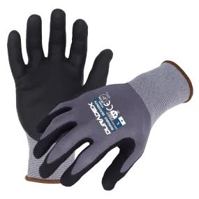 DuraDex(DX1000) General Purpose Work Gloves, 15-Gauge Gray Seamless Nylon/Spandex Gloves w/ Black Ultra-Thin Micro-Foam Nitrile/Polyurethane Palm/Finger Coating, Large, Case of 12 Pairs