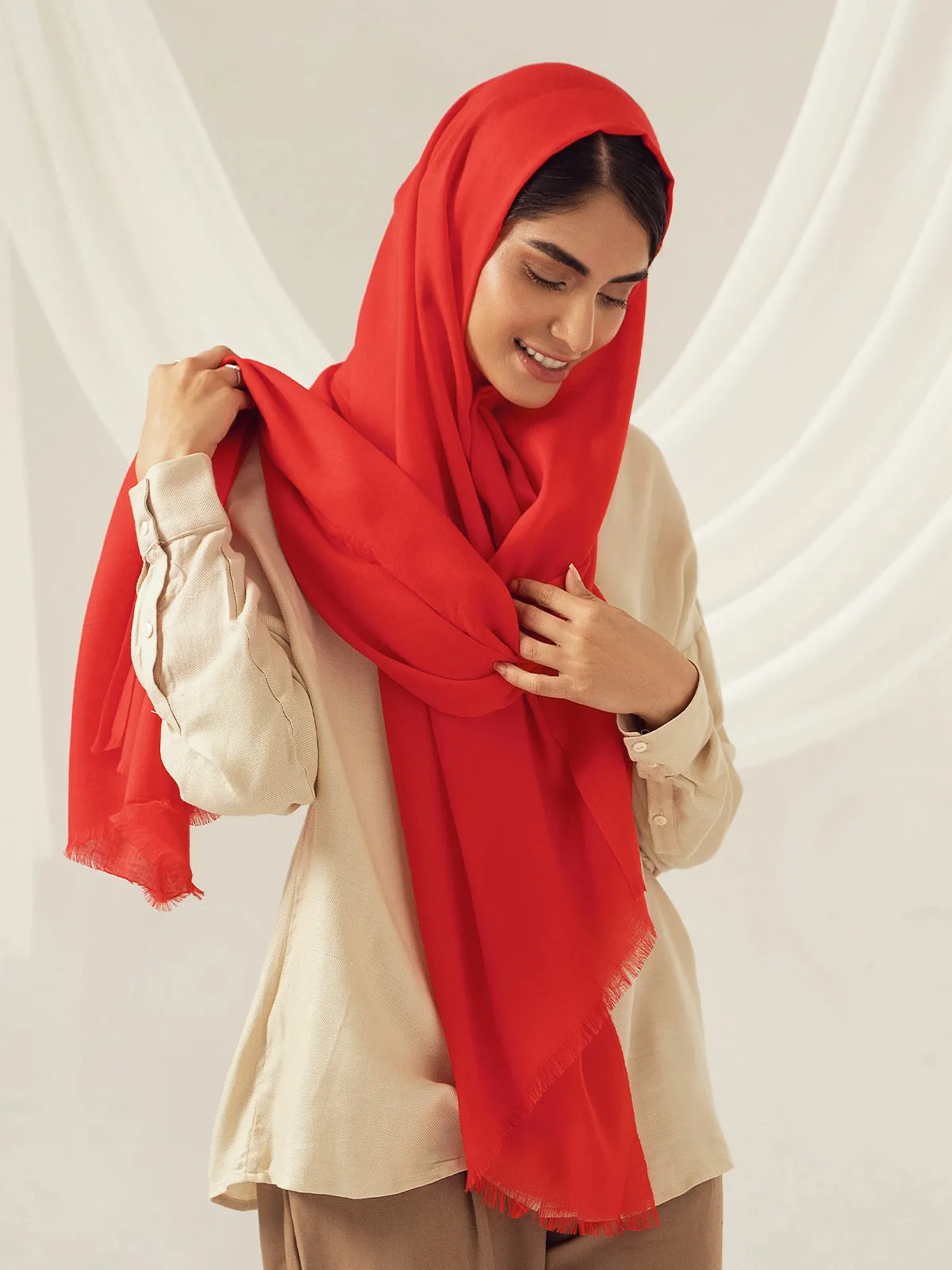 Eco-Luxe Scarves & Hijabs - Cherry