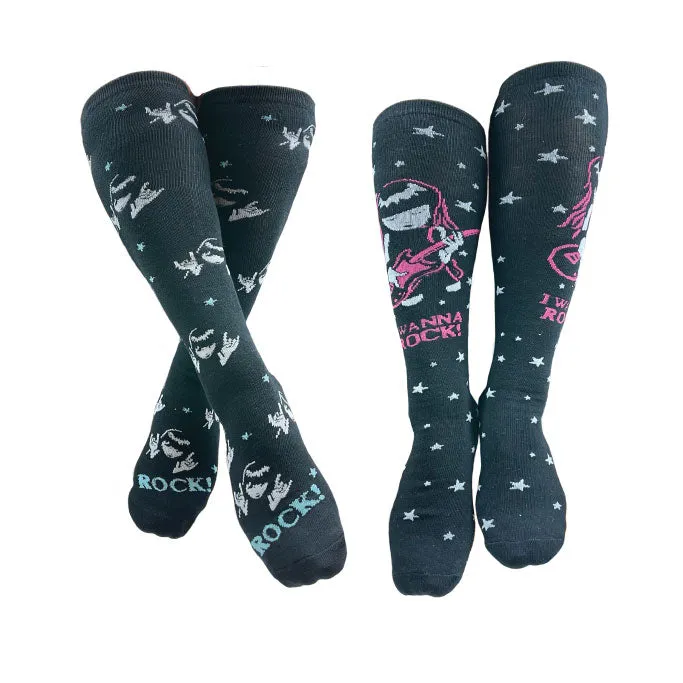 Emily the Strange Girl's Elegant Fashion Knee High Socks - 2 Pair (Adult Size)