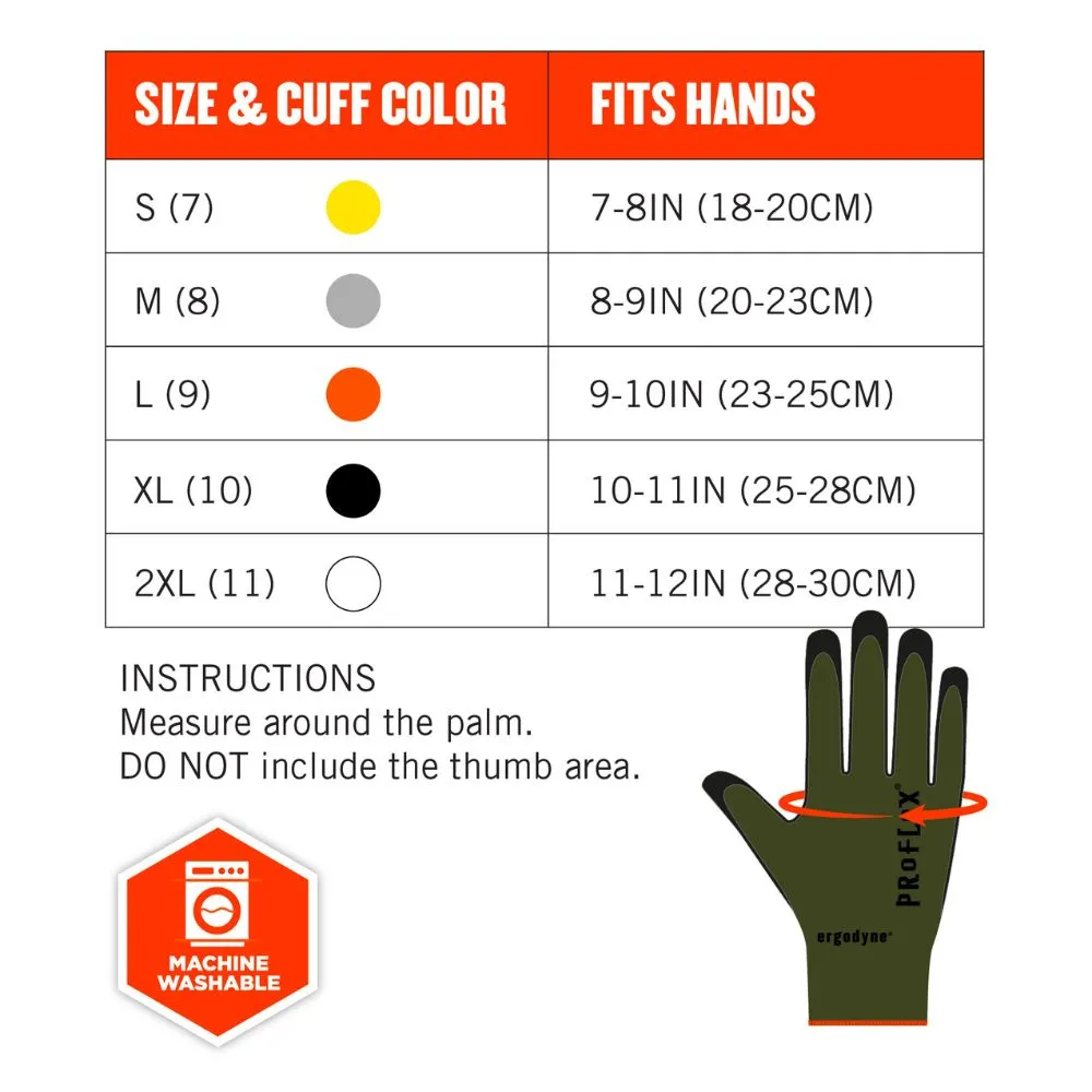 Ergodyne 10335 #7042 12-pair XL Green ANSI A4 Nitrile Coated CR Gloves