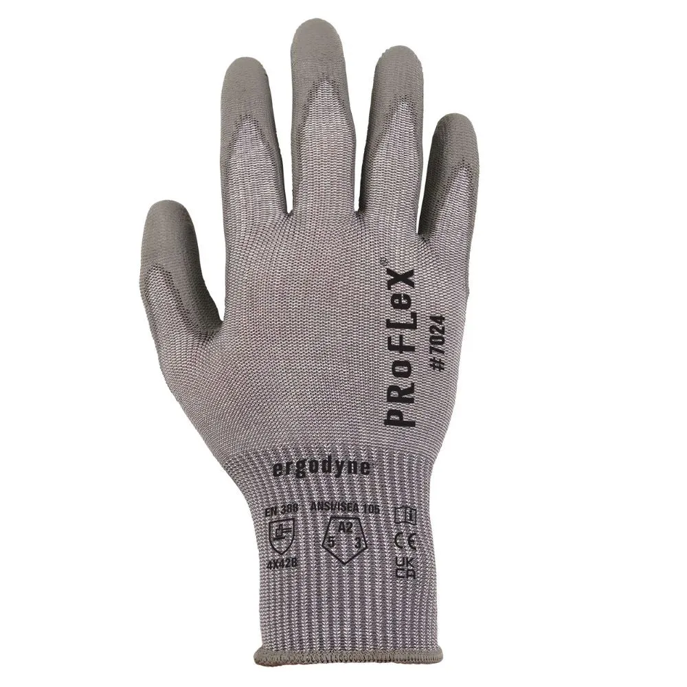 Ergodyne 10402 #7024 1-pair S Gray ANSI A2 PU Coated CR Gloves