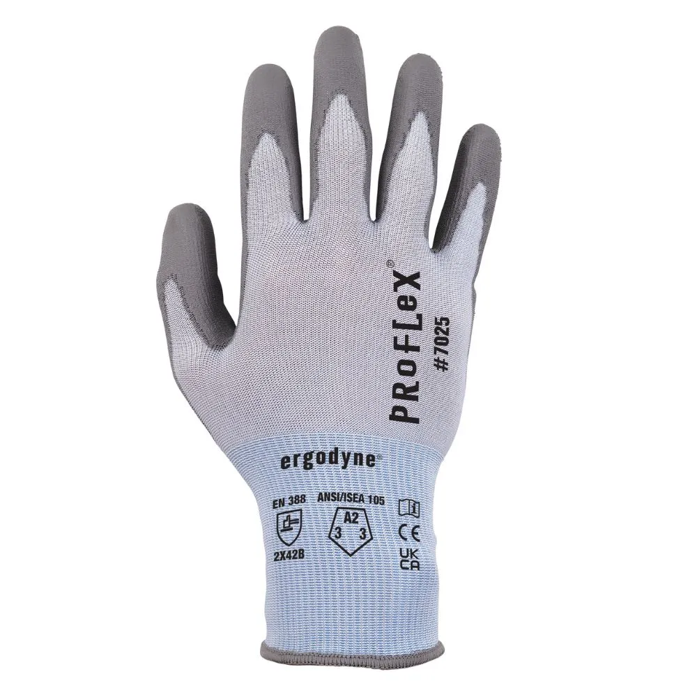 Ergodyne 10423 #7025 12-pair M Blue ANSI A2 PU Coated CR Gloves