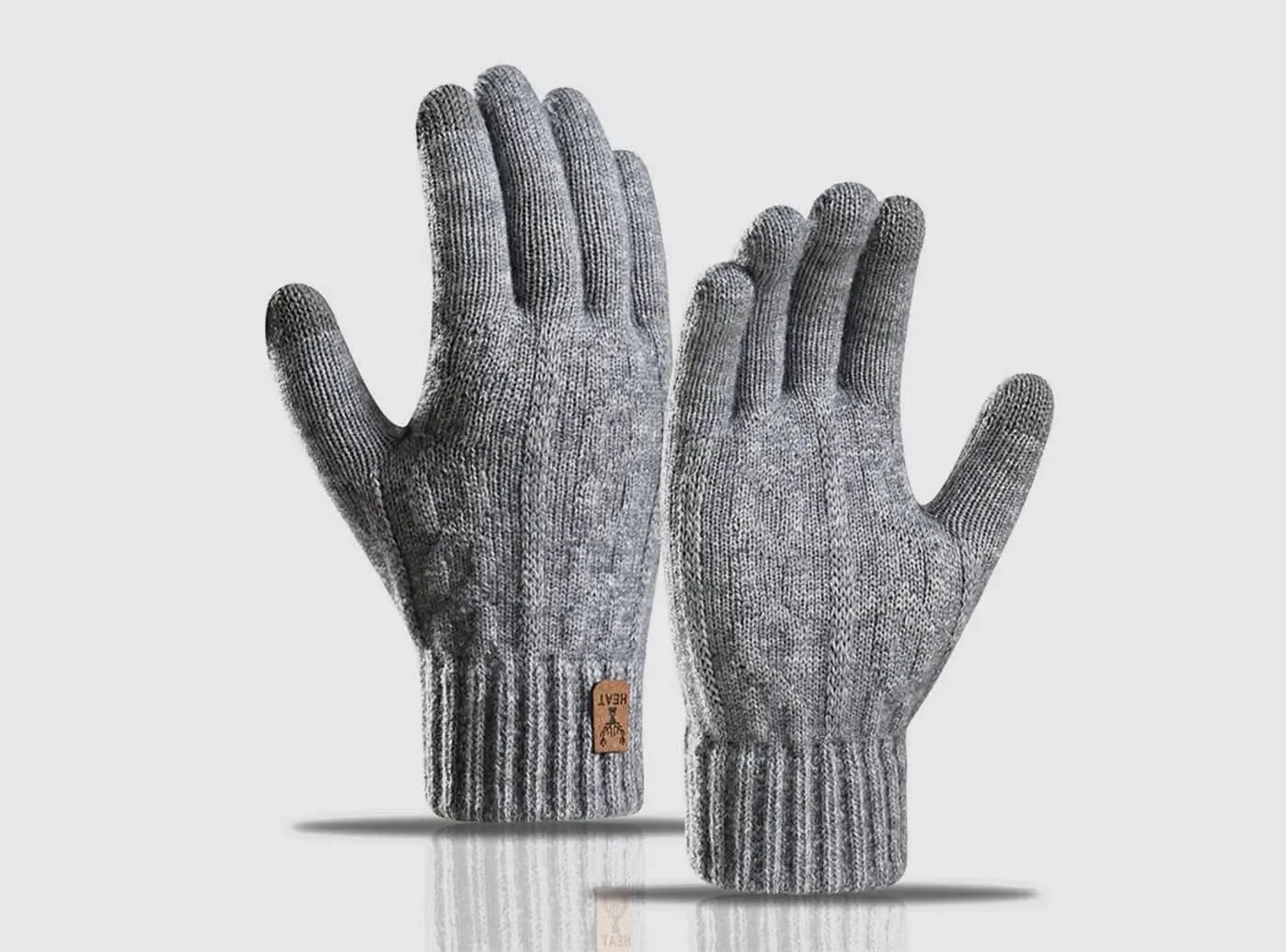 FitVille Knitted Wool Touchscreen Texting Functional Gloves (Unisex)