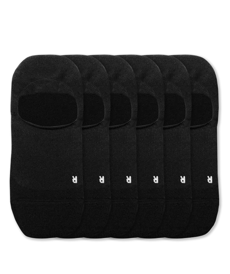 Flagship No Show Socks Black 6-Pack