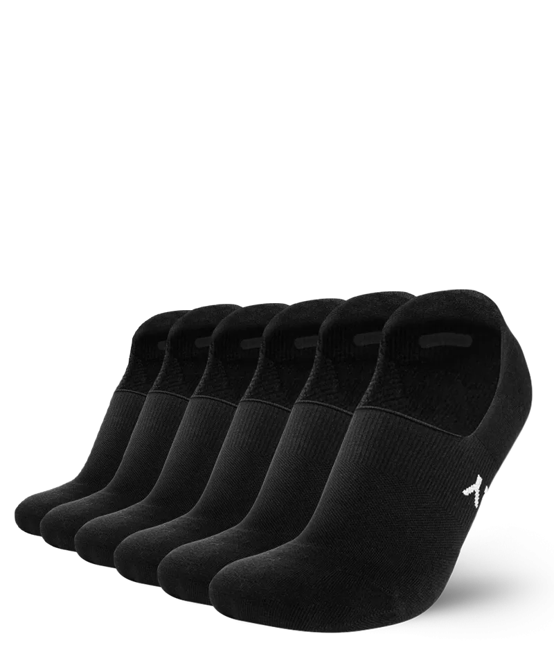 Flagship No Show Socks Black 6-Pack