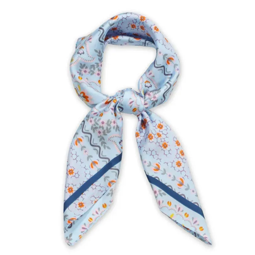 Floral Print Satin Scarf