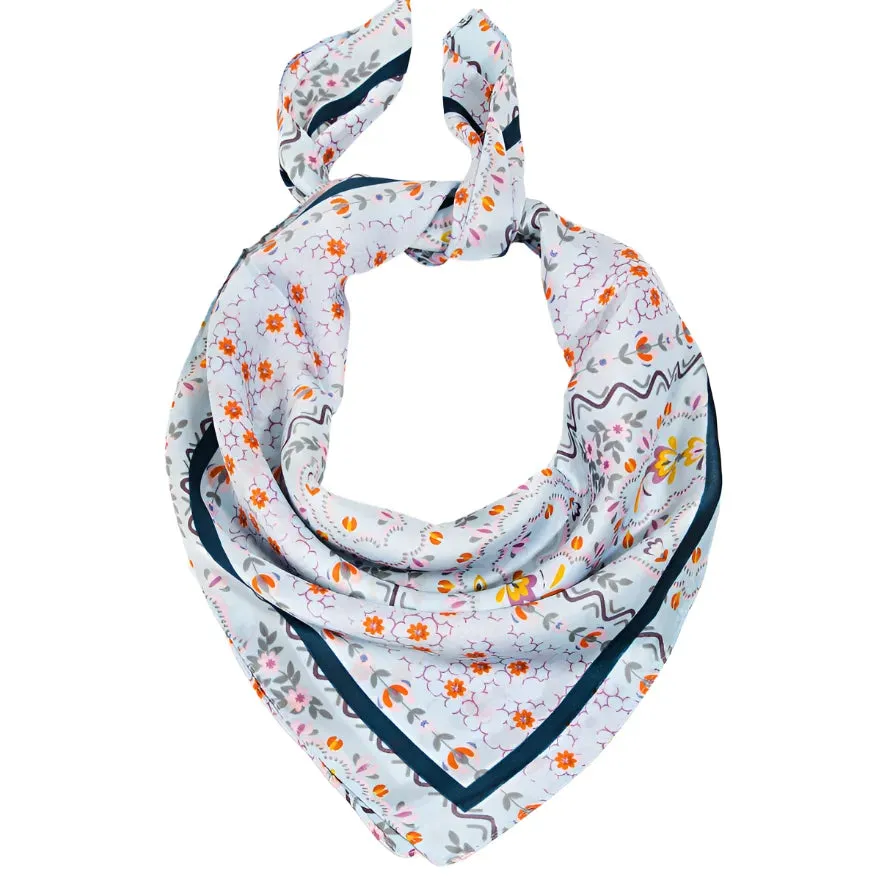 Floral Print Satin Scarf