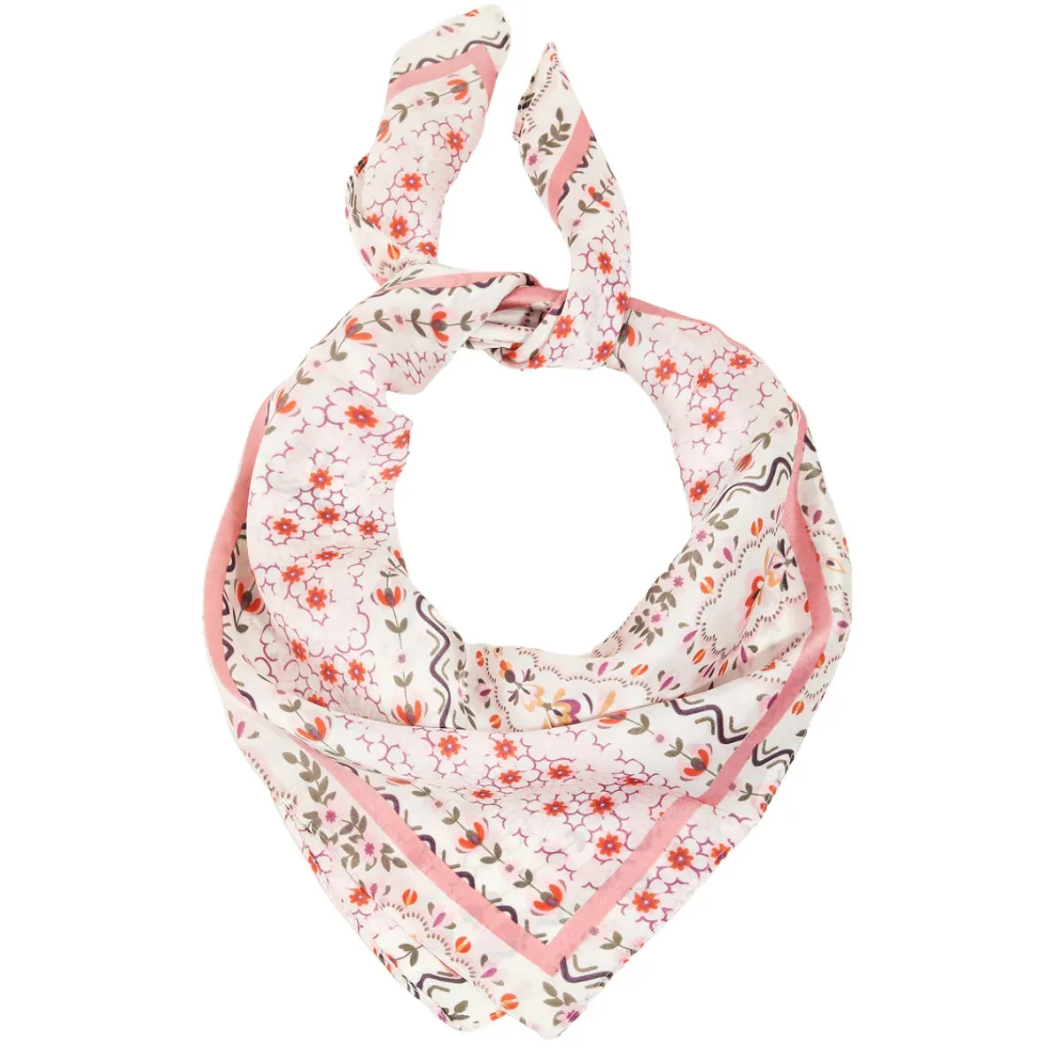 Floral Print Satin Scarf