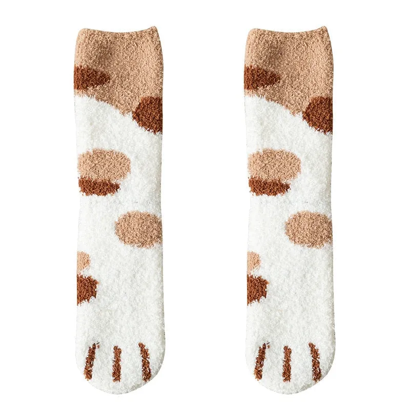 Furry Kitten Paw Socks