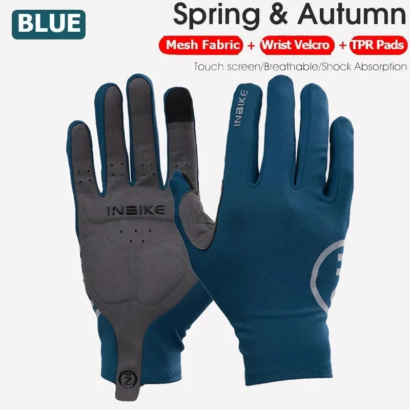 INBIKE 2024 Cycling Gloves Gel Padded for Men Autumn Winter Fleece