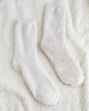 Ivory Bia Fuzzy Yarn Socks