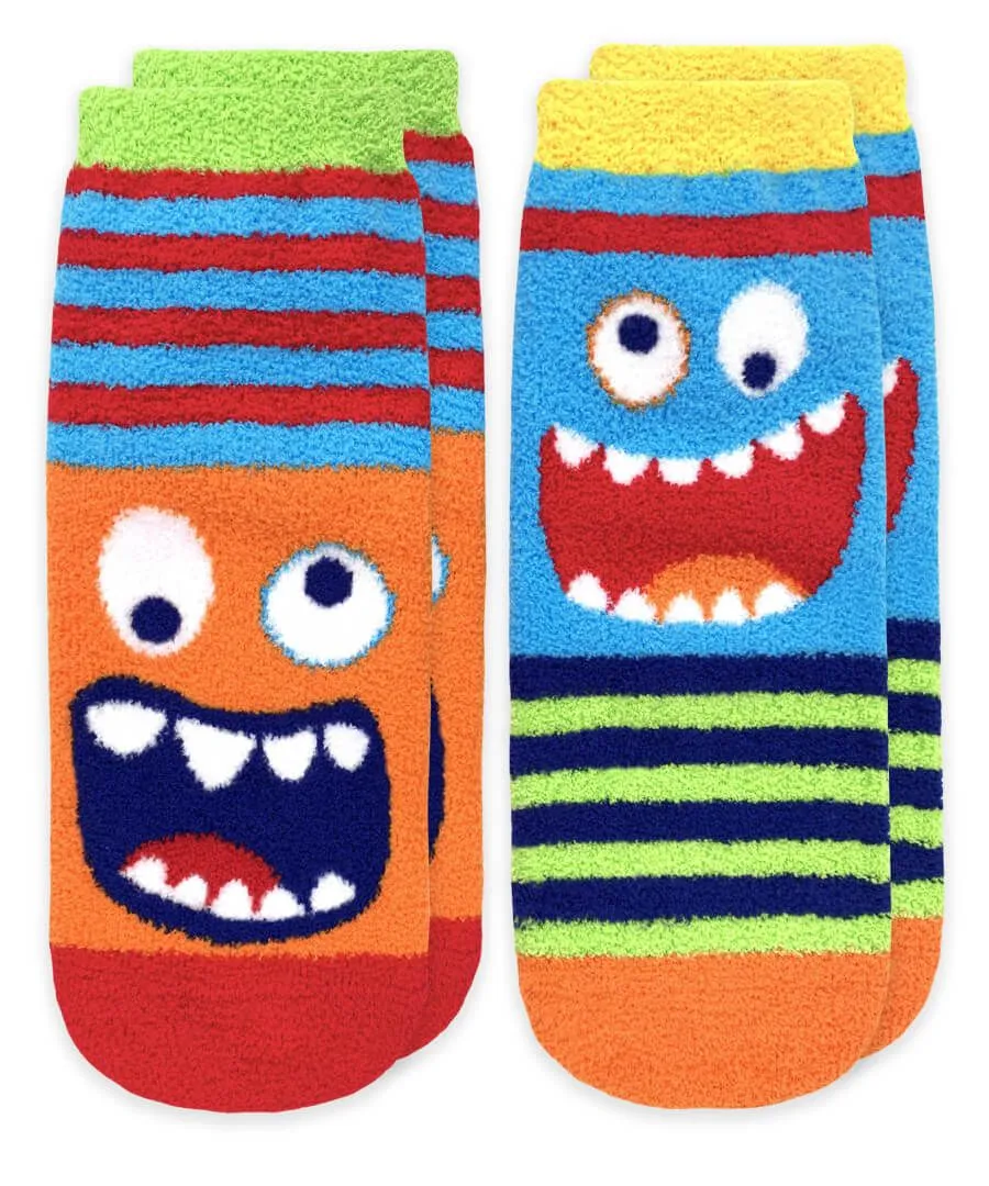 Jefferies Socks Monster Fuzzy Non-Skid Slipper Socks 2-Pack