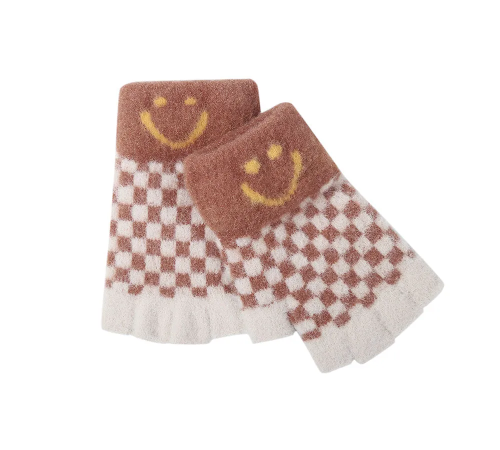 Kids Knit Fingerless Ultra Plush Knit Gloves Mittens