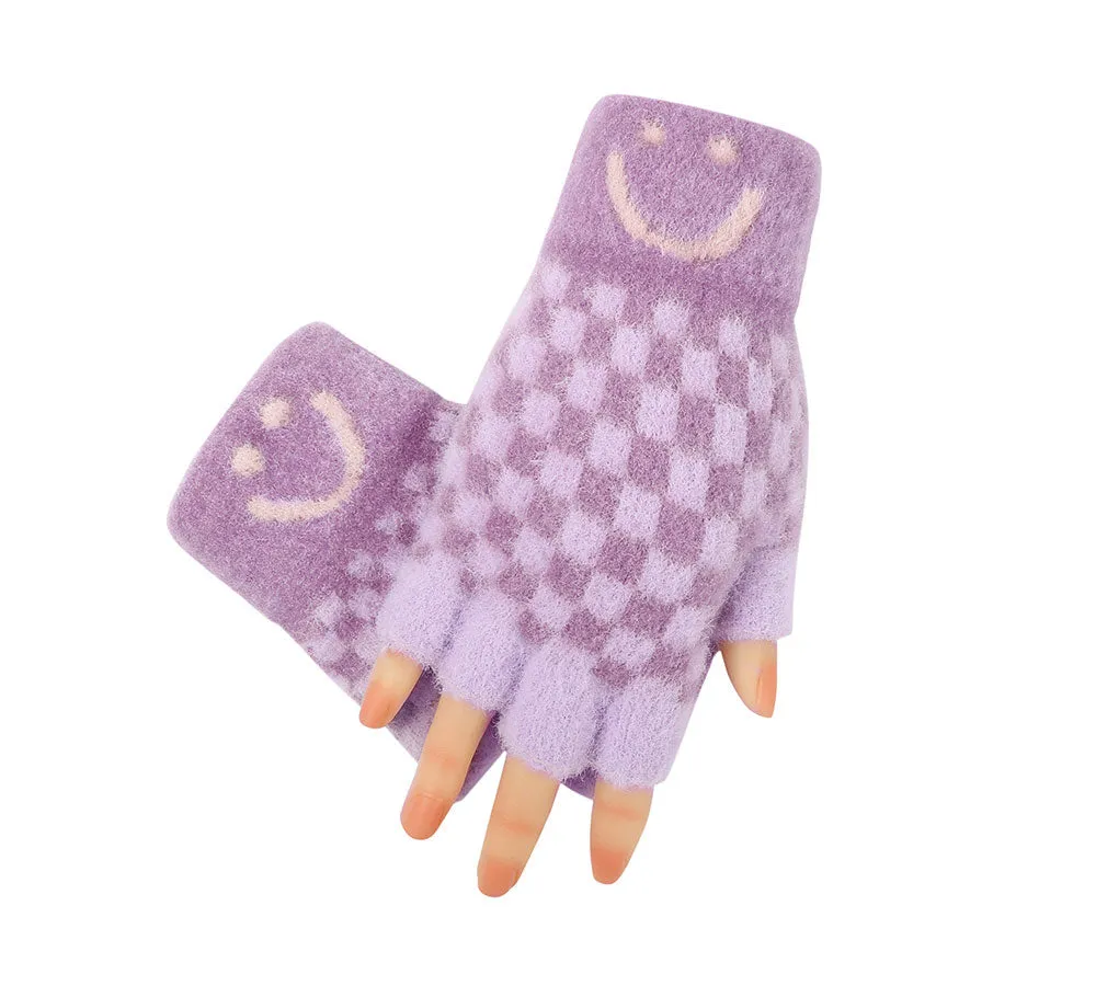 Kids Knit Fingerless Ultra Plush Knit Gloves Mittens