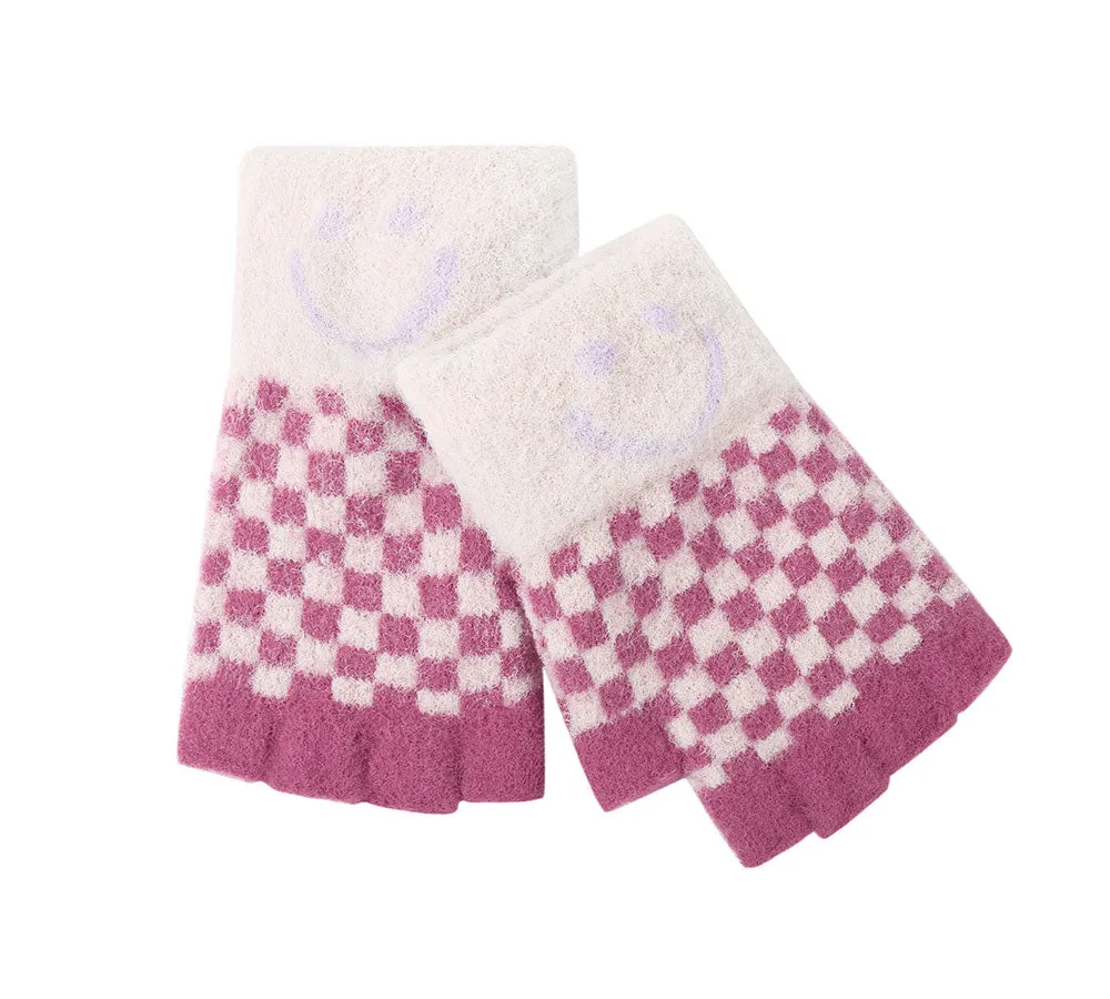 Kids Knit Fingerless Ultra Plush Knit Gloves Mittens