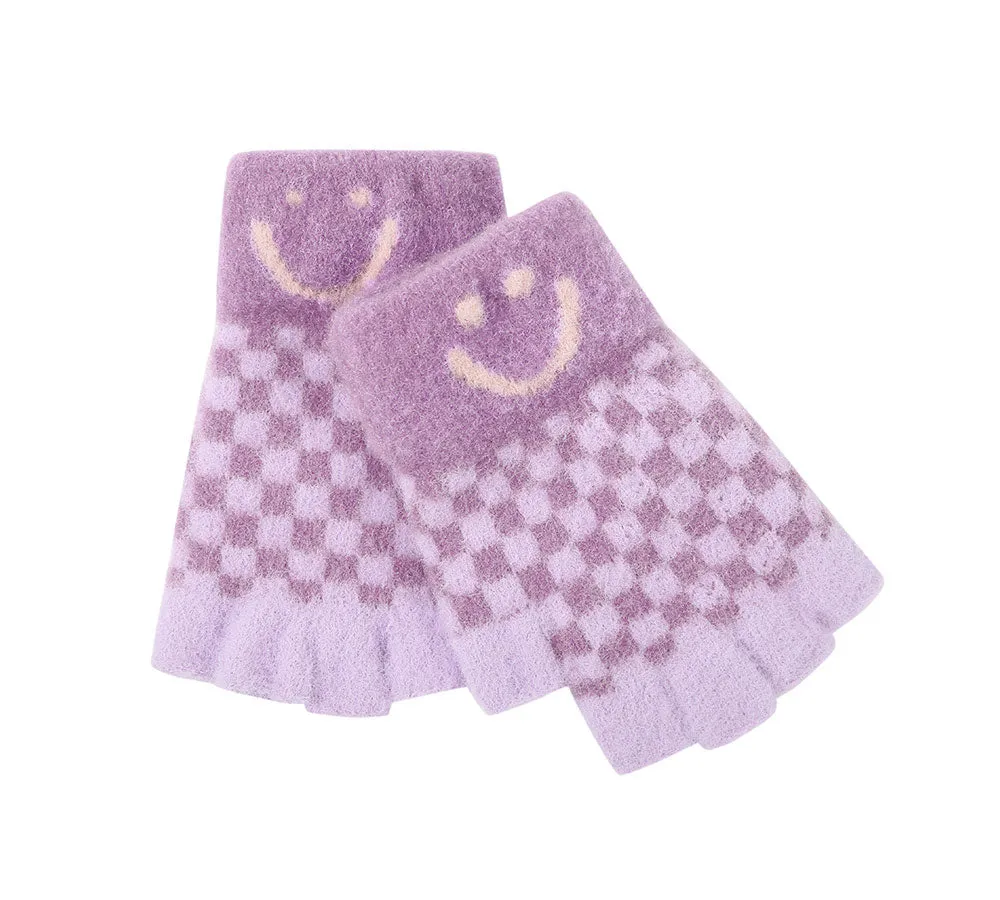 Kids Knit Fingerless Ultra Plush Knit Gloves Mittens