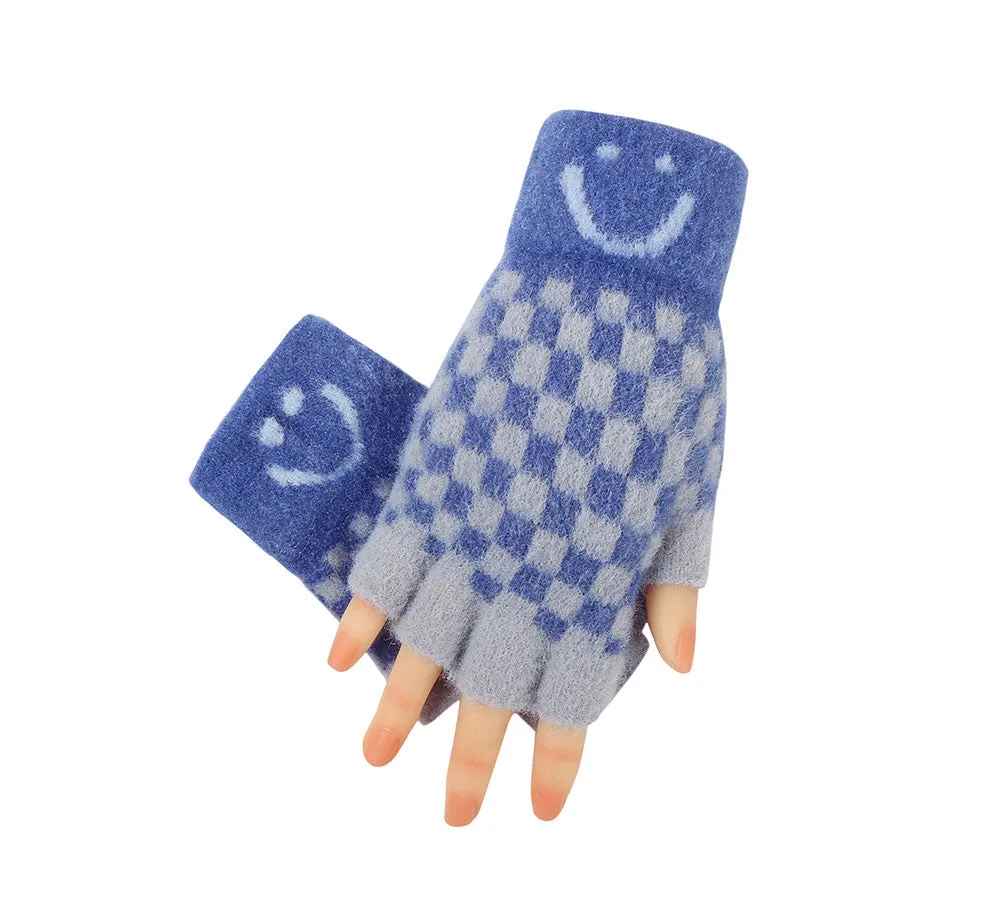 Kids Knit Fingerless Ultra Plush Knit Gloves Mittens