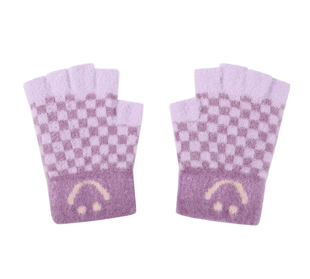 Kids Knit Fingerless Ultra Plush Knit Gloves Mittens