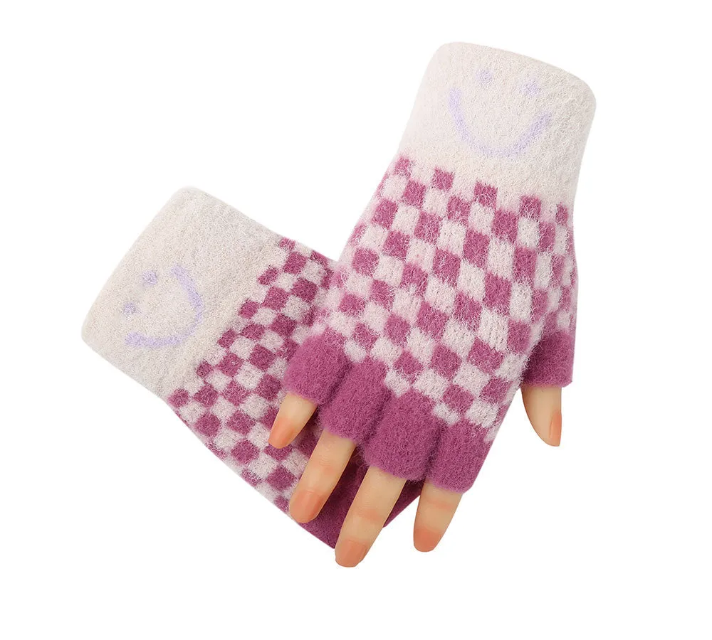 Kids Knit Fingerless Ultra Plush Knit Gloves Mittens