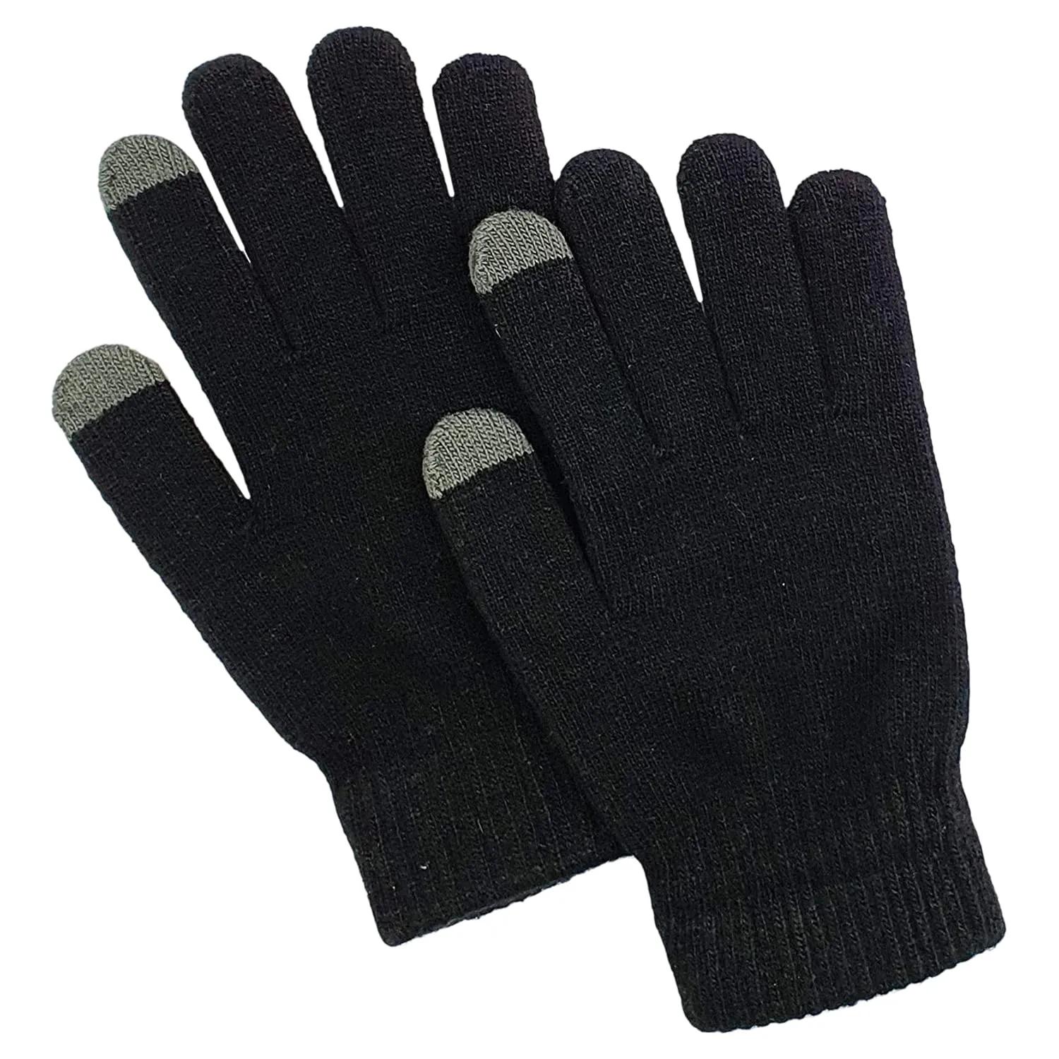 Kuber Industries Unisex Hand Gloves|Winter Gloves For Men, Woman|Touchscreen Woolen Gloves|Warm Winter Woolen Stretchable Gloves|1 Pair| (Black)