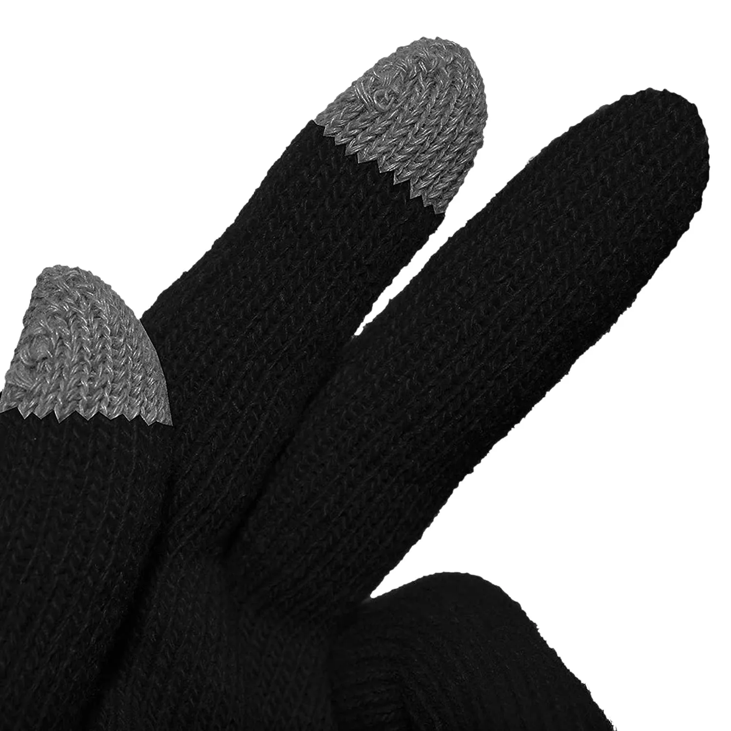 Kuber Industries Unisex Hand Gloves|Winter Gloves For Men, Woman|Touchscreen Woolen Gloves|Warm Winter Woolen Stretchable Gloves|1 Pair| (Black)