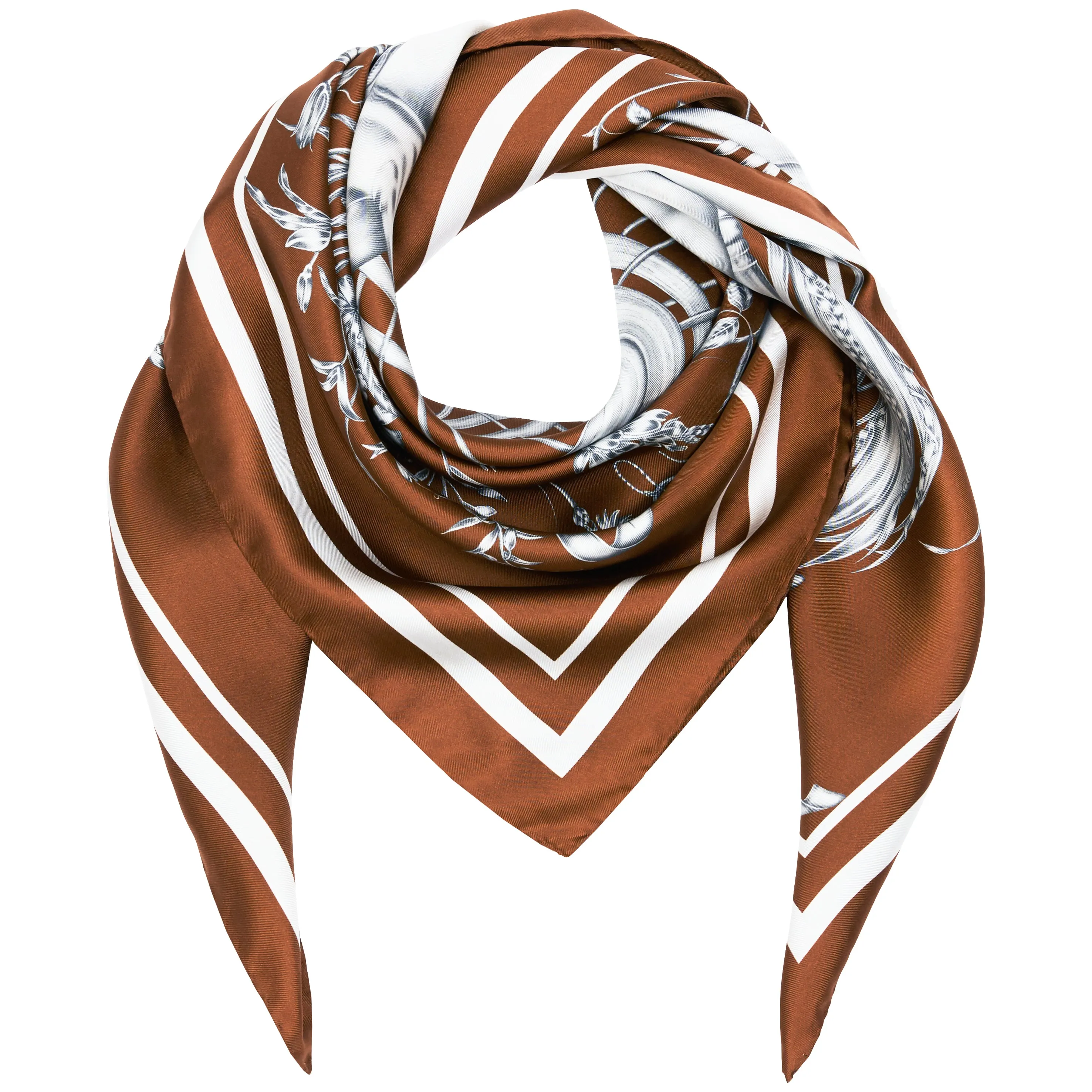 La Femme Silk Scarf Brown