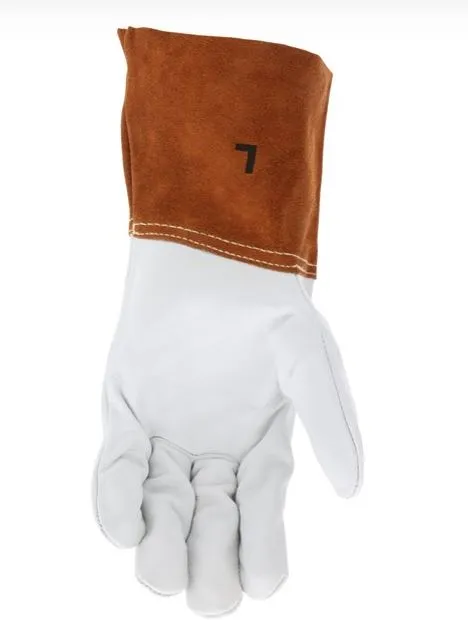 Leather Welding Work Gloves Competitive Value Top Cow Grain Leather 4 Inch Split Leather Gauntlet Cuff (1 Pair)