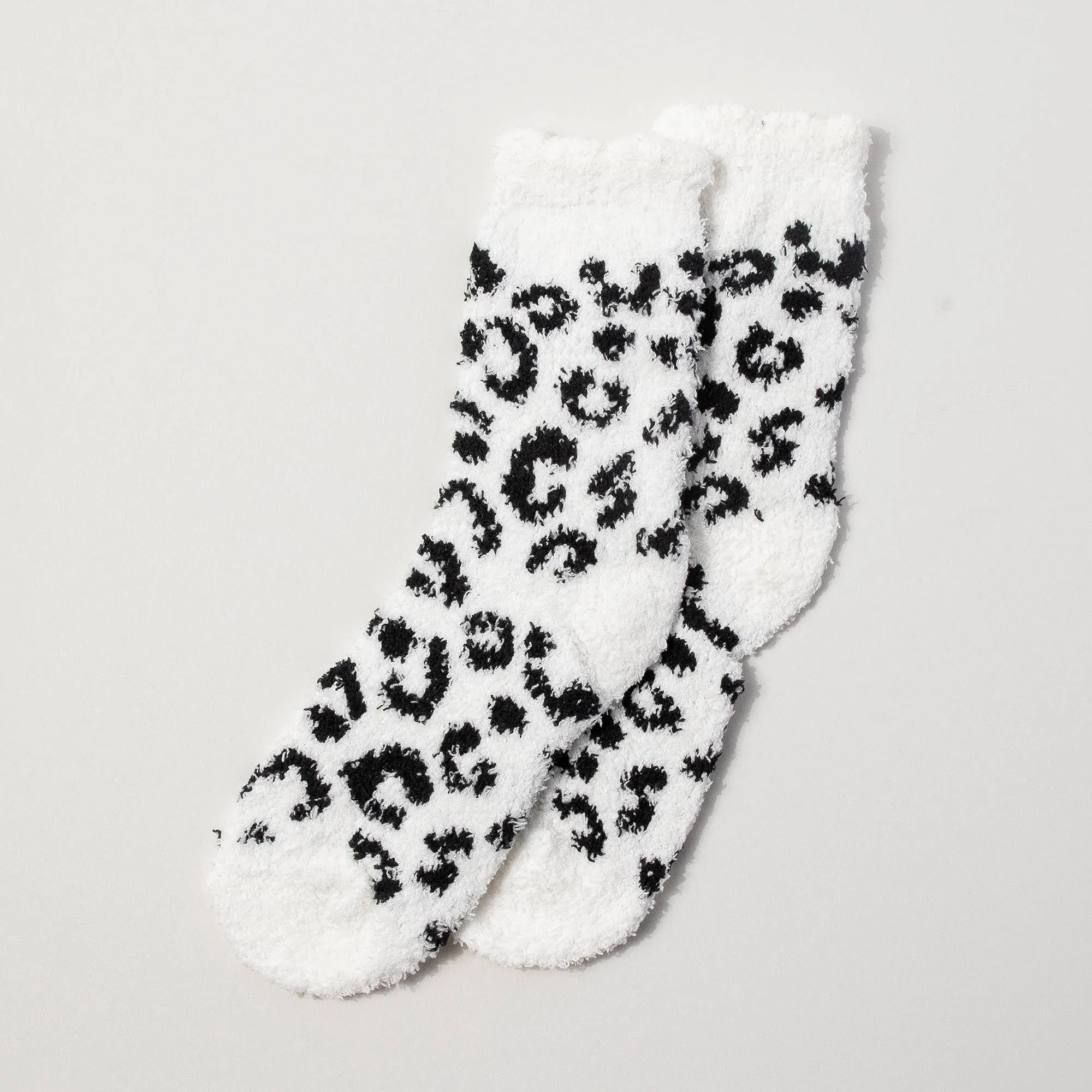 Leopard Print Fuzzy Socks