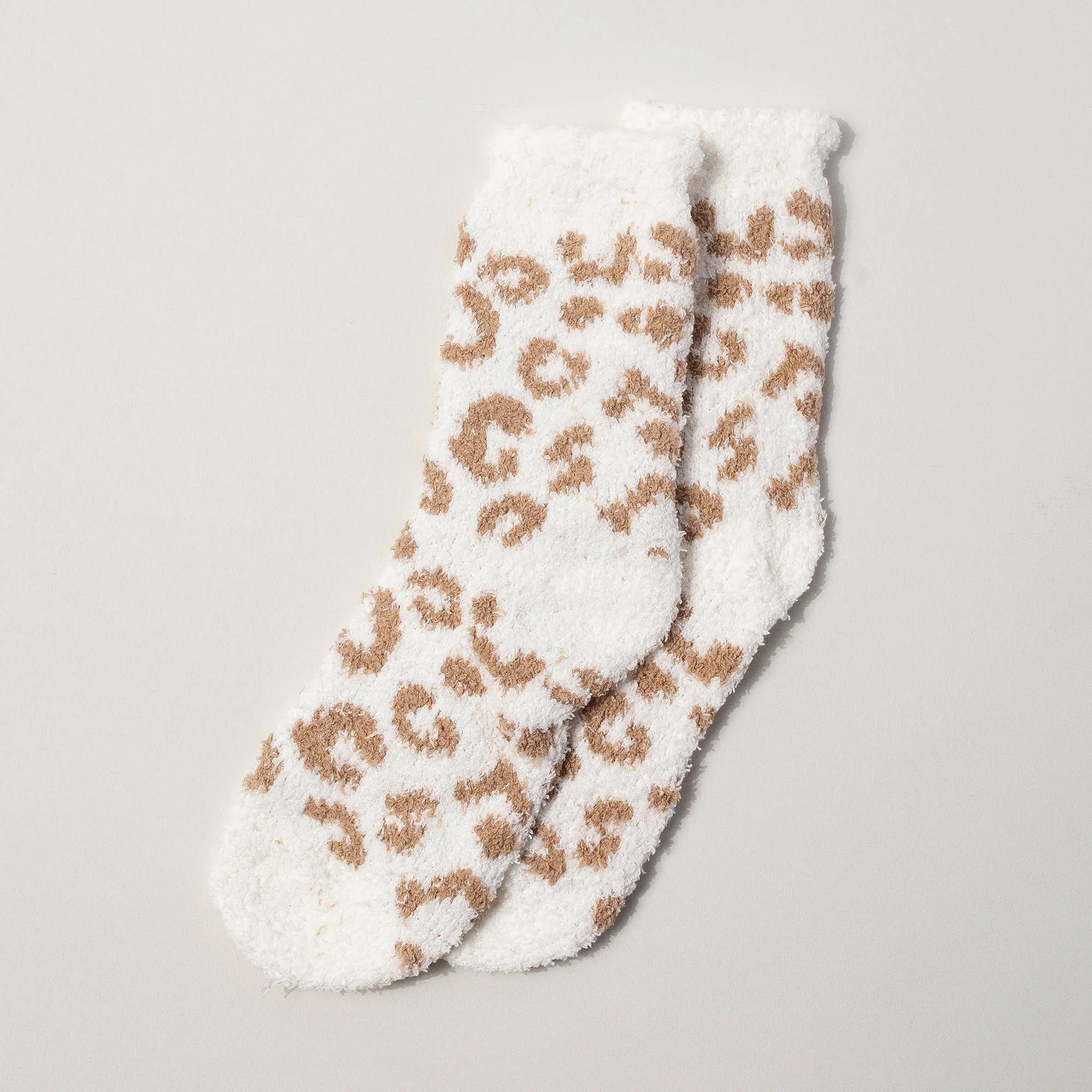 Leopard Print Fuzzy Socks