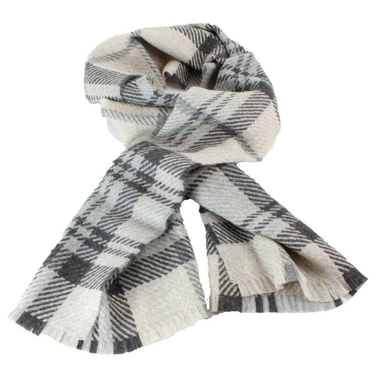 Locharron of Scotland Fearne Cranston Pearl British Wool Scarf - Grey/Black