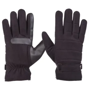 Men's Dual Lined Quilted Microsuede Touchscreen Gloves