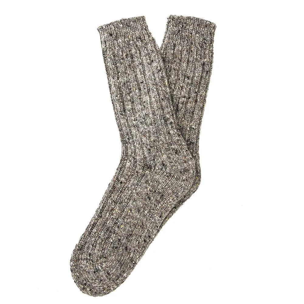 Mens Gray Irish Wool Country Socks