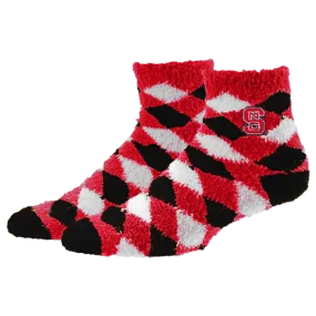 NC State Wolfpack Block S Fuzzy Diamond Socks