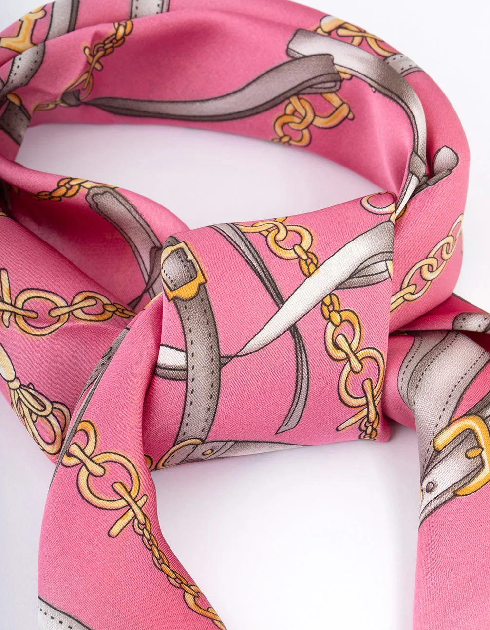 Pink Fabric Chain Link Scarf