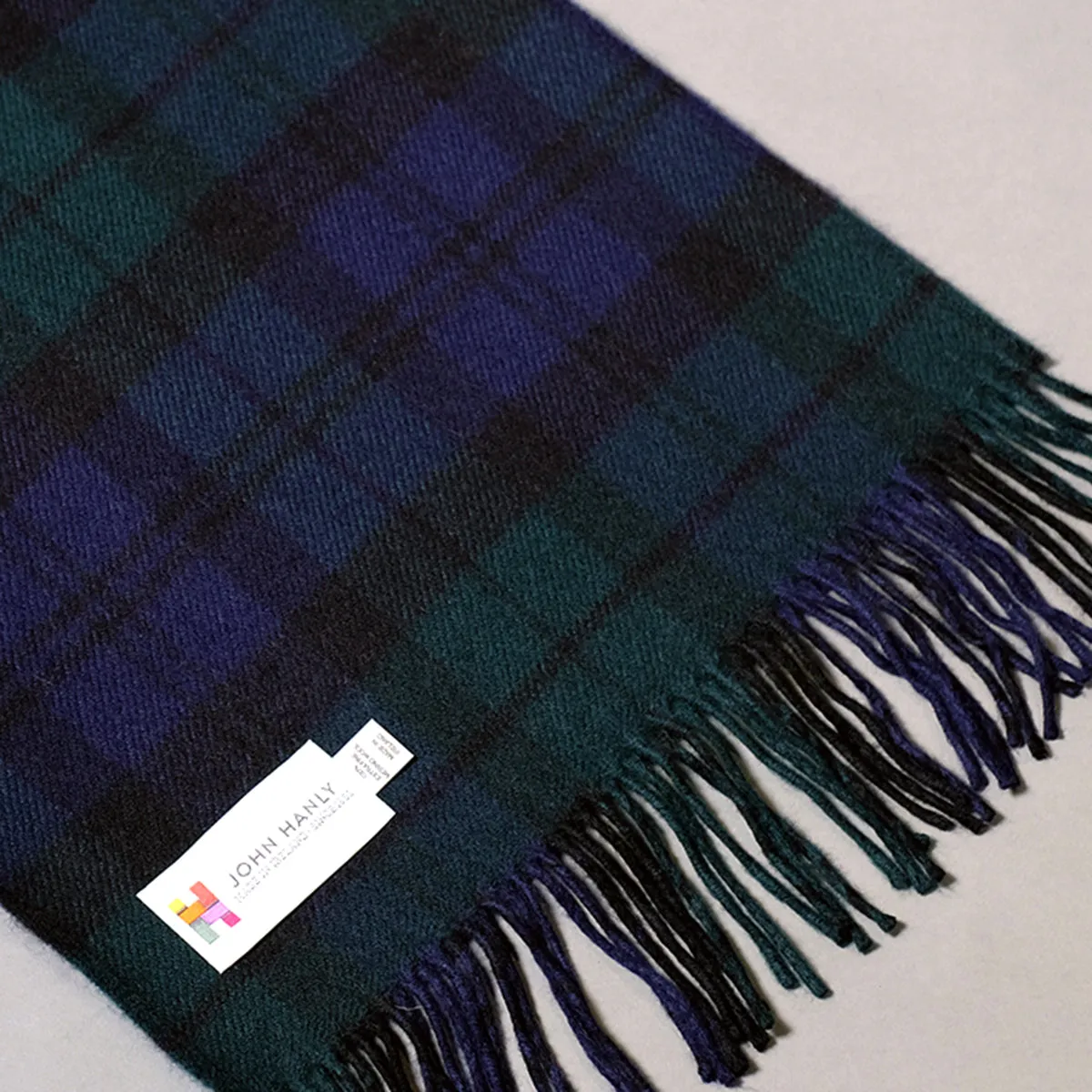 Pure merino wool scarf in Black Watch Tartan